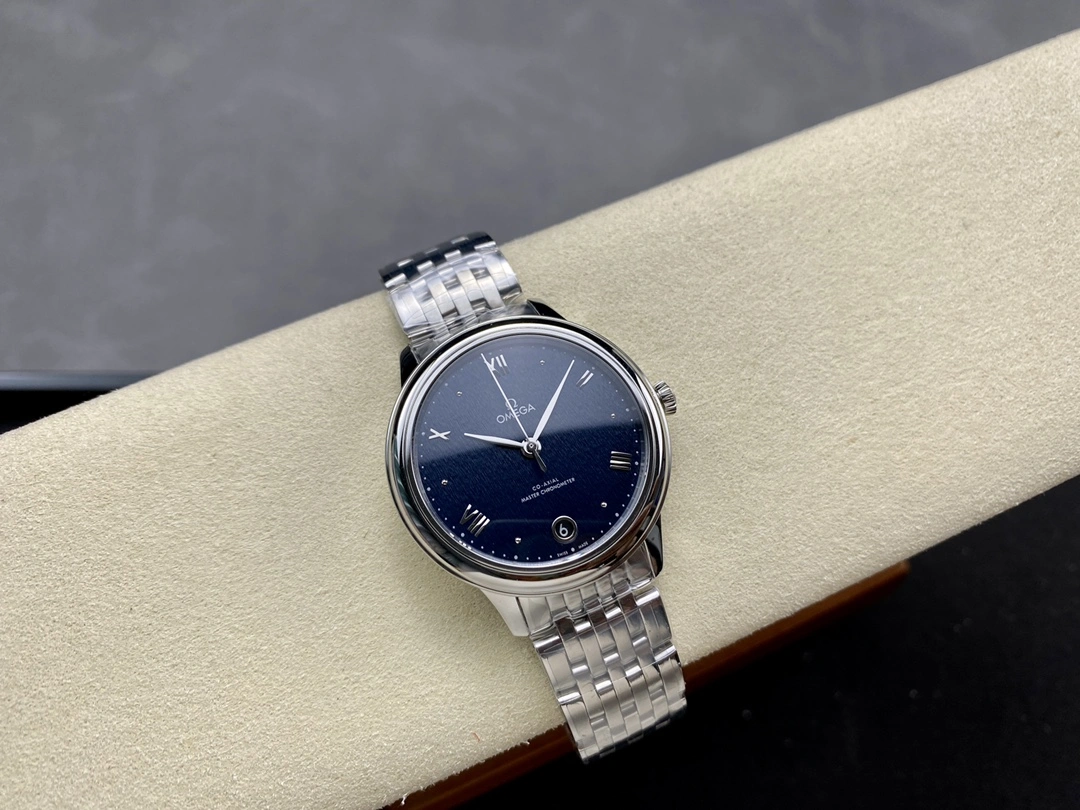 FashionForward CBD Factory Omega De Ville Prestige 40mm Dark Blue Dial Stainless Steel Bracelet (434.10.40.20.03.001) 1:1 Super Clone – DD8800 Movement 338